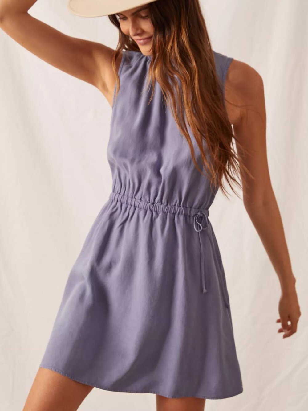 cloth & stone Slate Blue Sleeveless Mini Dress